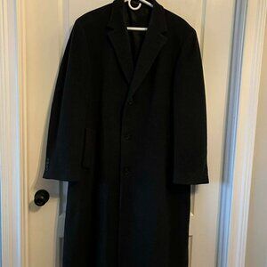 Vintage Ralph Ralph Lauren Wool Tweed Long Overcoat Single Breast Men's size 42L